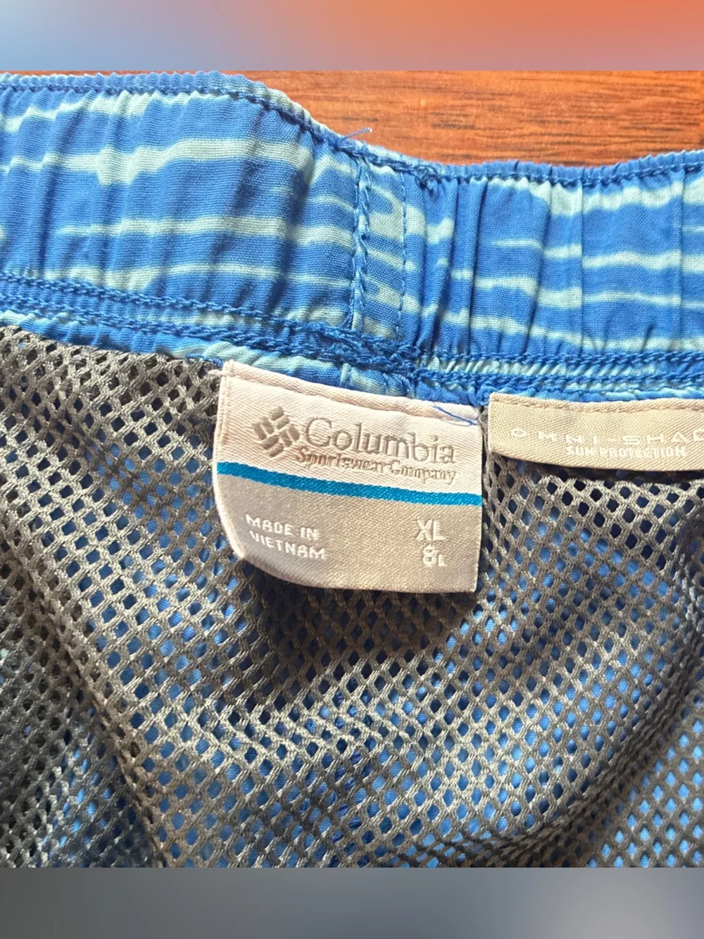 Men's Columbia Blue Patterned Swim Shorts